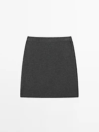 Wool blend mini skirt