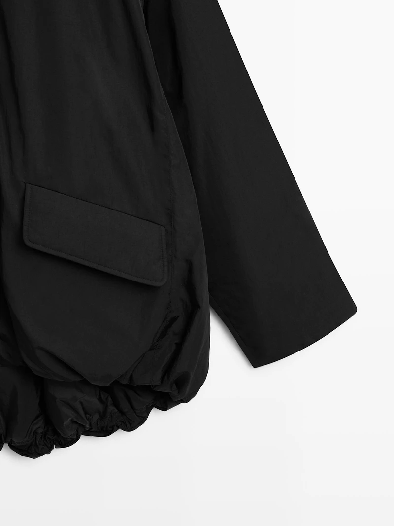 Long technical fabric parka