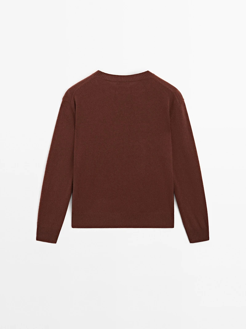 Pull col rond 100 % cachemire