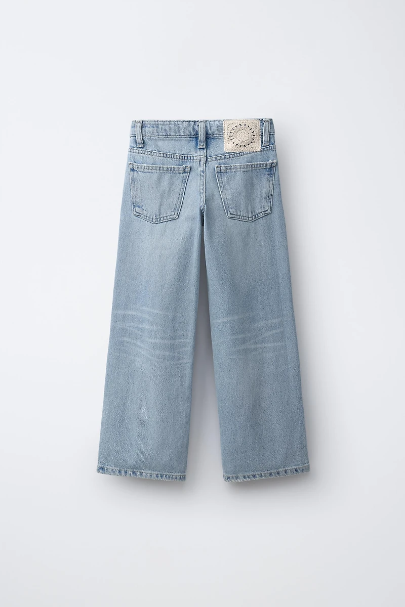 CROCHET WIDE LEG JEANS