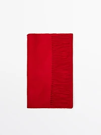 100% cashmere fringed scarf