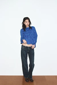ELASTIC GINGHAM SHIRT