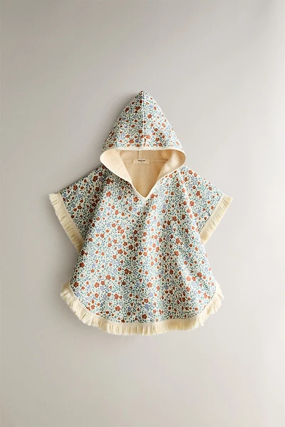 KIDS' FLORAL BEACH PONCHO