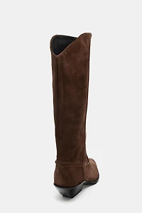 SPLIT LEATHER HEELED COWBOY BOOTS