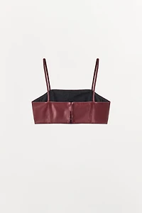 FAUX LEATHER STRAPPY BRALETTE