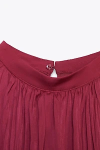 WRINKLE EFFECT PLEATED MIDI DRESS