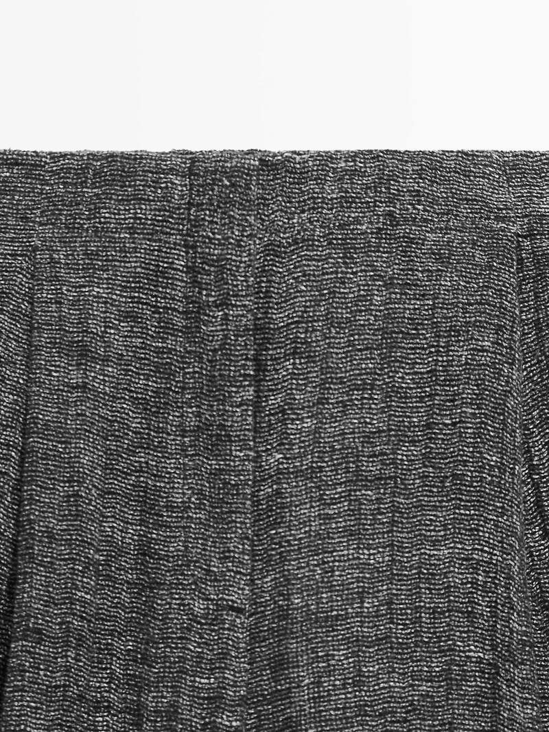Linen blend melange darted pants