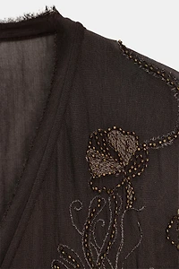 EMBROIDERED BEADED DRESS ZW COLLECTION LIMITED EDITION