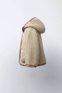 WAVY TRIM FLEECE JACKET WITH POLAR LINING