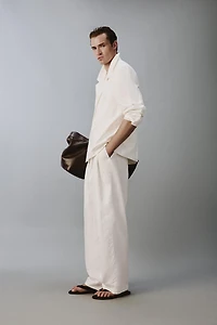 RELAXED FIT VISCOSE - LINEN SUIT BLAZER