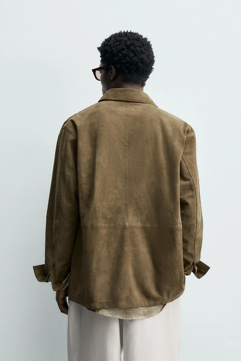 REGULAR FIT SUEDE LEATHER OVERSHIRT