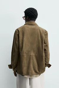 REGULAR FIT SUEDE LEATHER OVERSHIRT