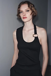 RIB TOP WITH METAL DETAIL