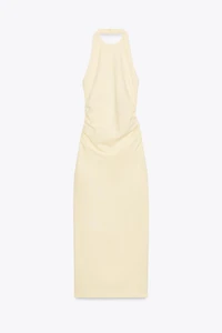DRAPED HALTER DRESS
