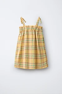 EMBROIDERED PLAID TEXTURE DRESS