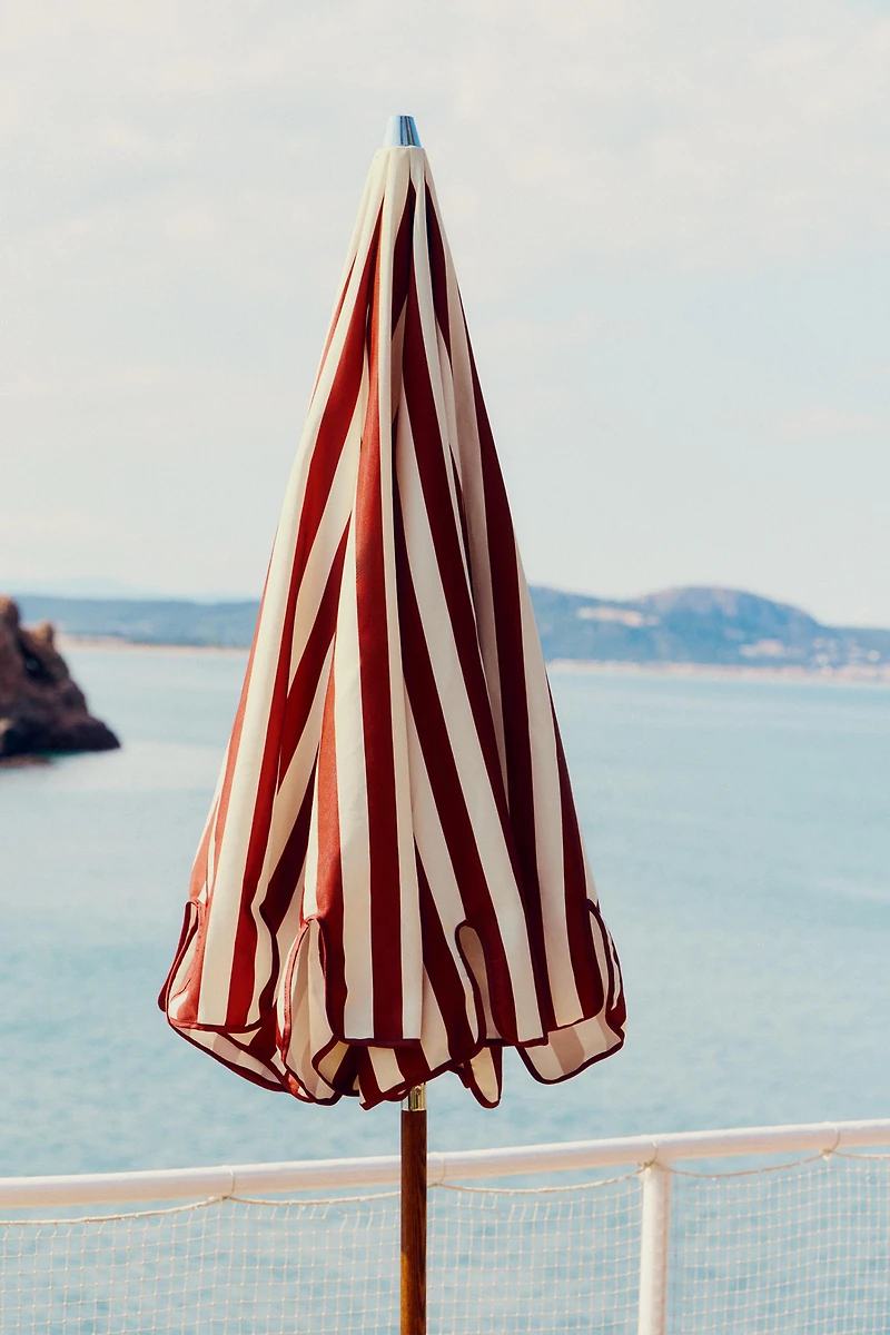 ASH WOOD UMBRELLA WITH CONTRAST PIPING (Ø 200 CM)