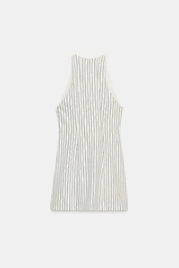 STRIPED BUTTON MINI DRESS