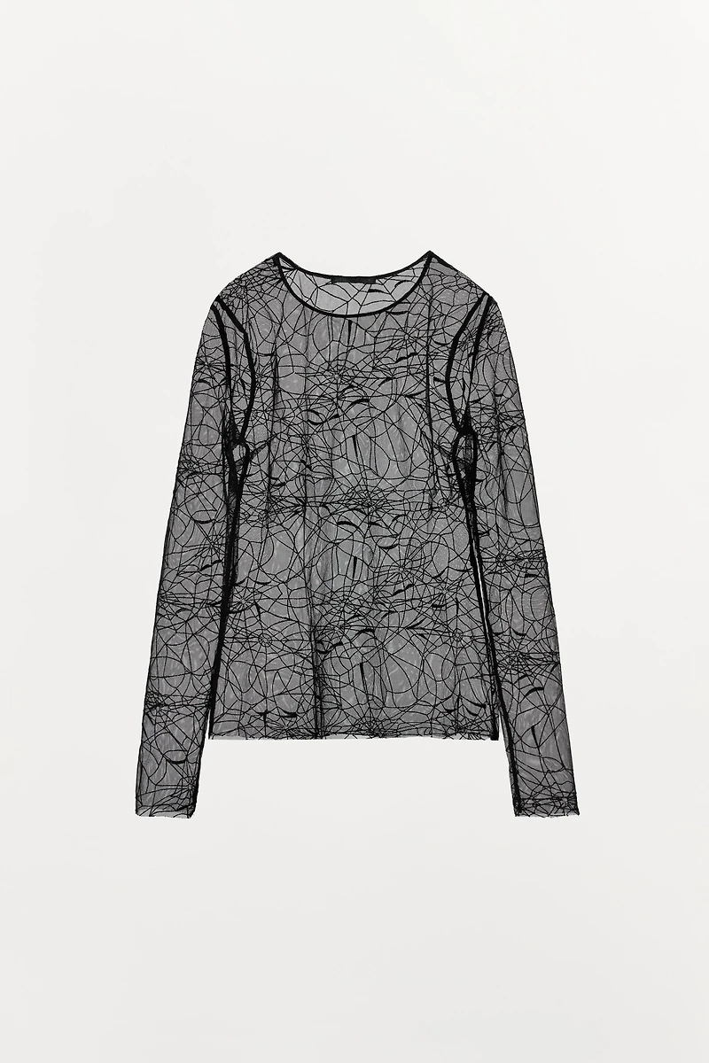 TOP SEMI-TRANSPARENT TOILES D'ARAIGNÉE ÉDITION LIMITÉE