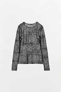 TOP SEMI-TRANSPARENT TOILES D'ARAIGNÉE ÉDITION LIMITÉE