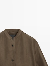 Linen and silk bomber jacket