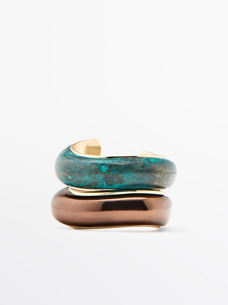 Lot de bagues effet bronze