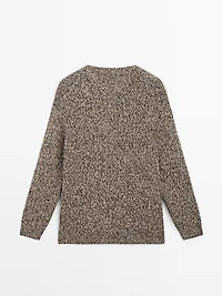 Mouliné V-neck long cardigan