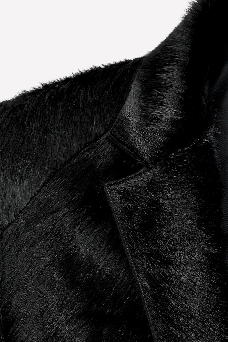 TAILORED LEATHER COAT WITH FUR LUDOVIC DE SAINT SERNIN x ZARA