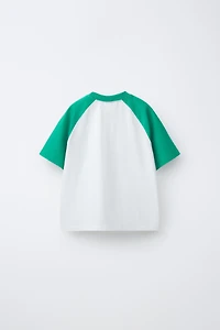 EMBROIDERED SNOOPY PEANUTS™ RAGLAN SLEEVE T-SHIRT