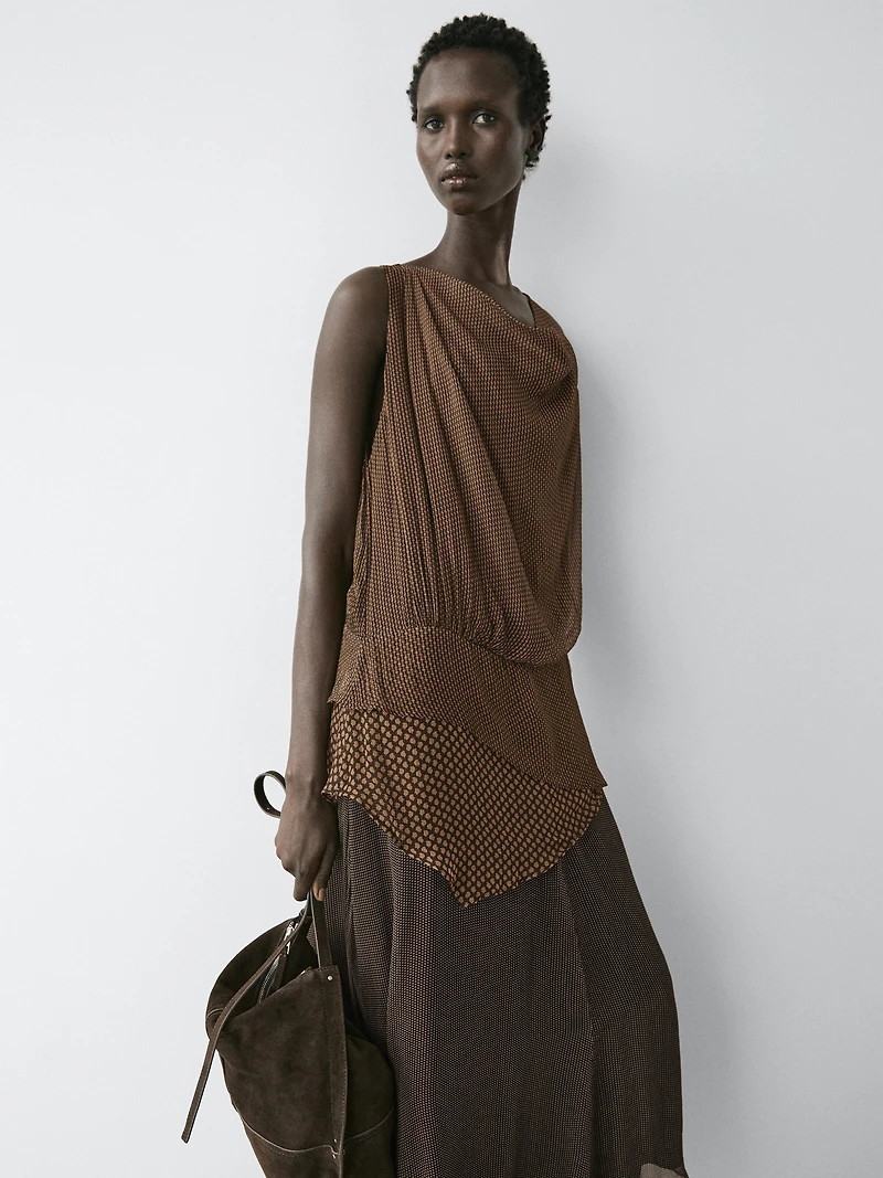 Flowing layered dress with ruffles