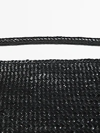 Mid-sized braided leather shoulder bag