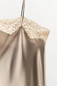 SILK BLEND LACE SLIP DRESS