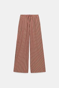 PANTALON À RAYURES AVEC LIN