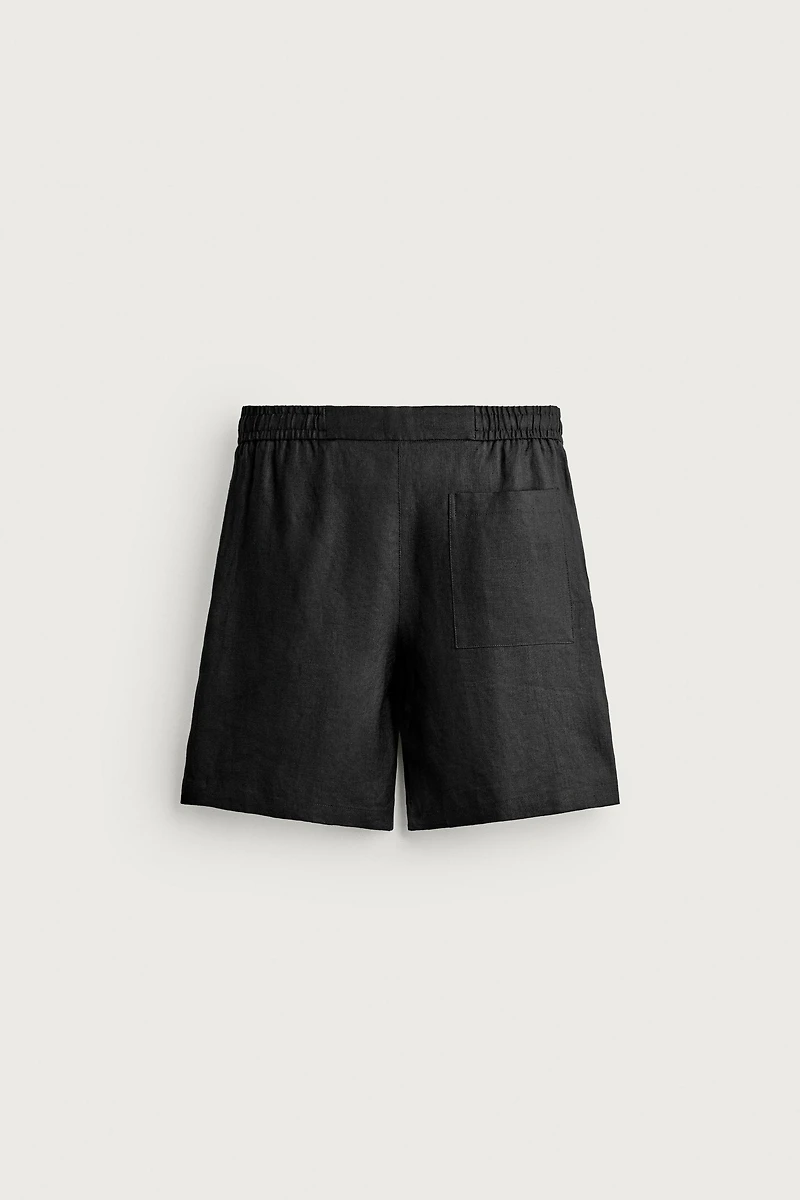 100% LINEN RELAXED FIT SHORTS