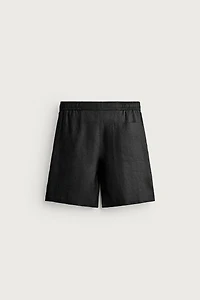 100% LINEN RELAXED FIT SHORTS