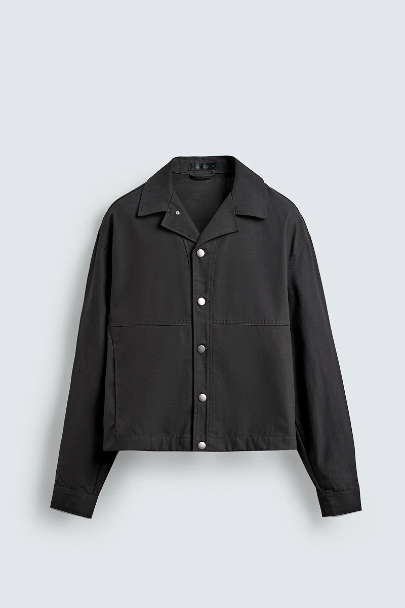 TEXTURED CROPPED FIT OVERSHIRT