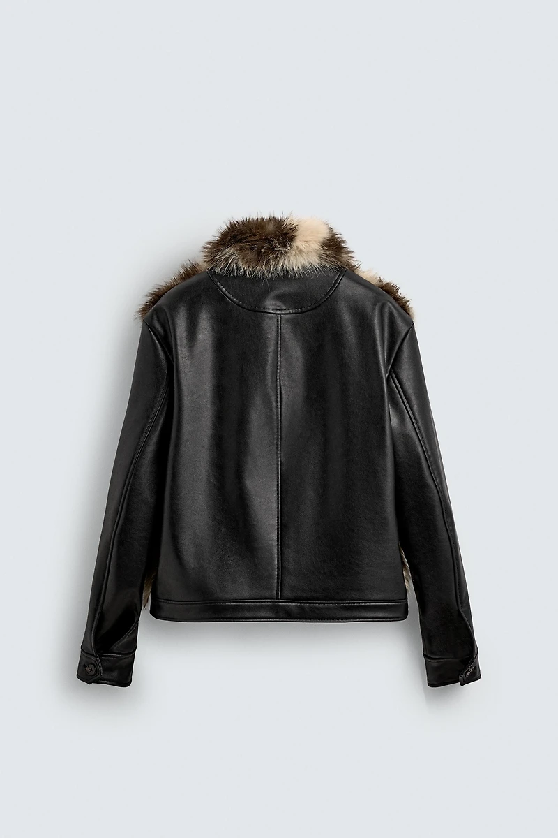 CONTRAST FAUX LEATHER JACKET HARRY LAMBERT FOR ZARA X DISNEY