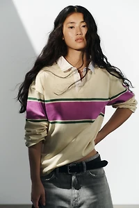 CONTRAST STRIPED POLO SHIRT