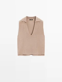V-neck knit top