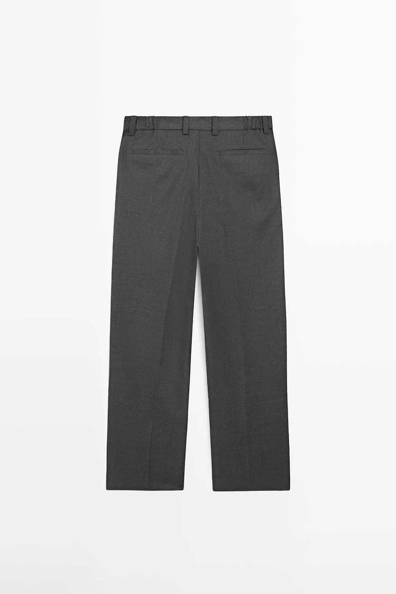 Wool blend darted trousers