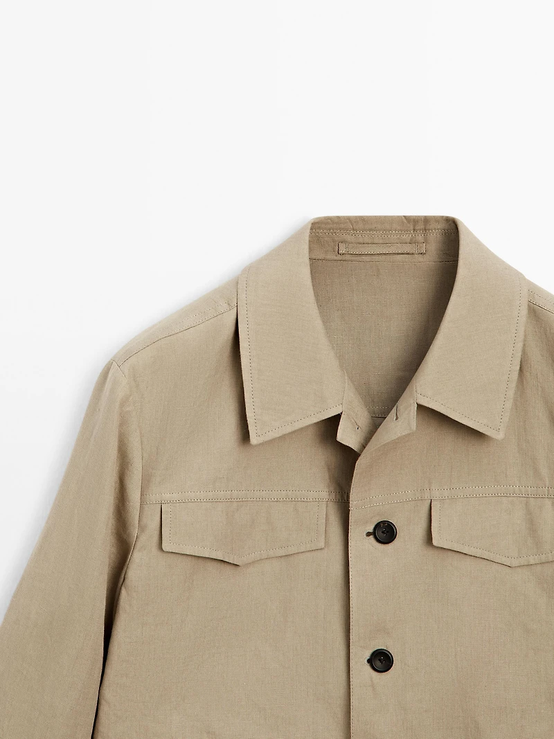 100% linen total look jacket