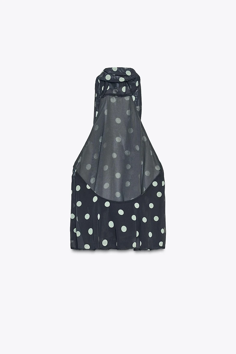 POLKA DOT HALTER TOP