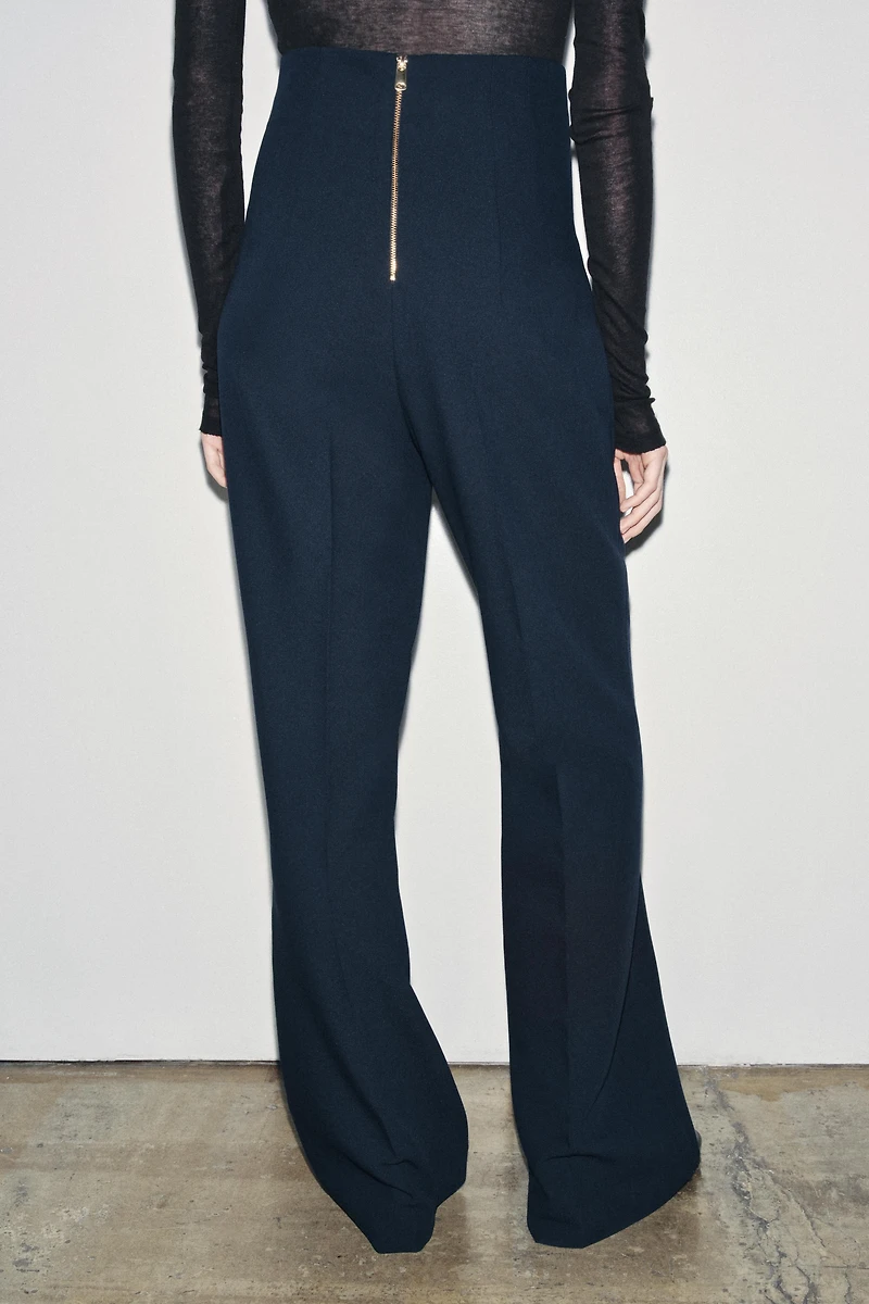 PANTALON TAILLE HAUTE AVEC ZIP ZW COLLECTION