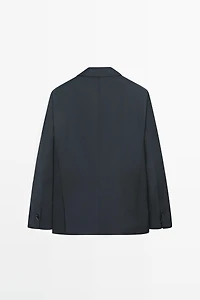 Striped wool blend suit blazer