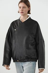 Veste bomber en cuir