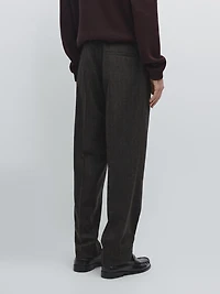Striped wool blend trousers