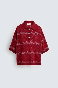 OPENWORK KNIT POLO SHIRT HARRY LAMBERT FOR ZARA X DISNEY