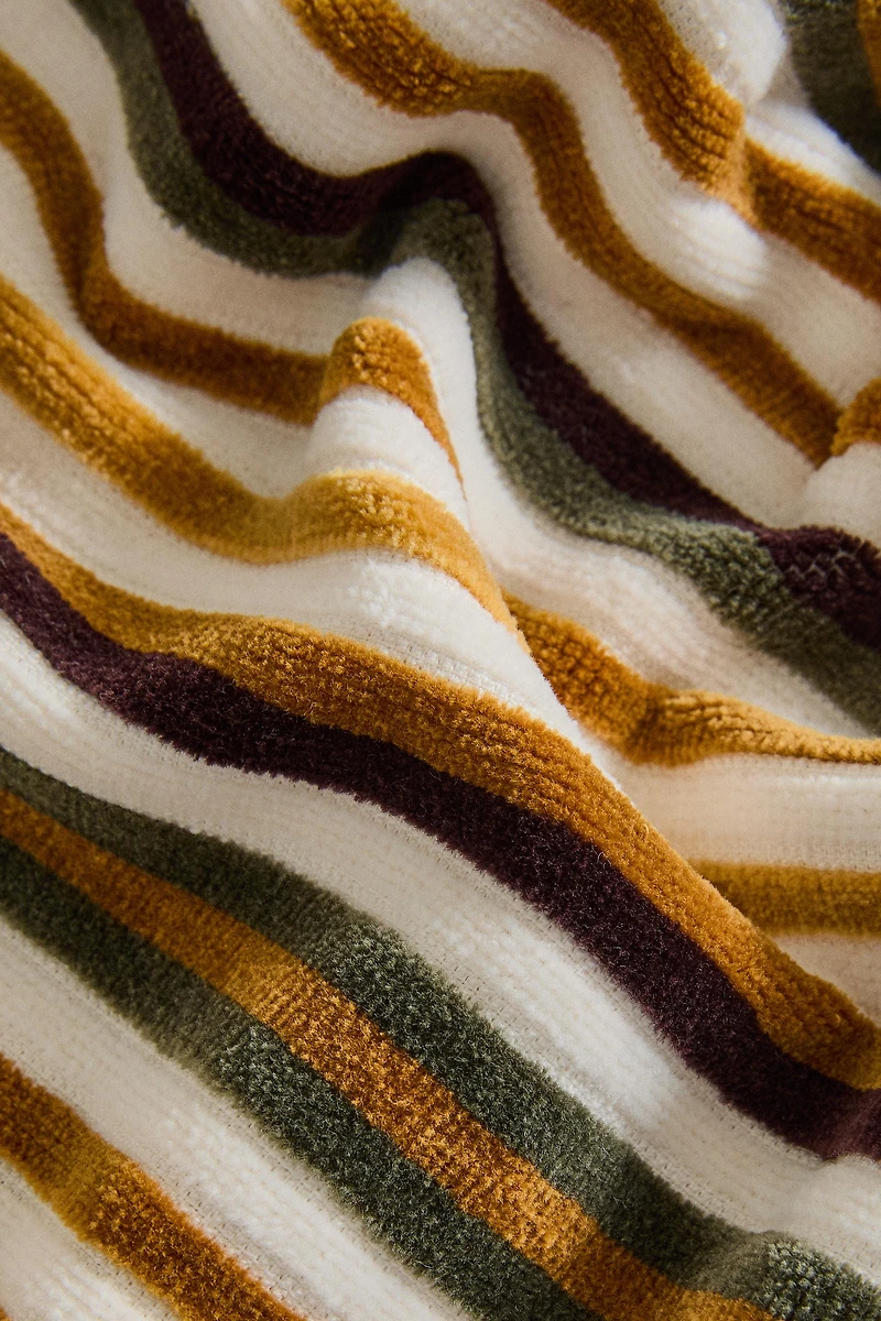 STRIPED VELOUR BATH TOWEL