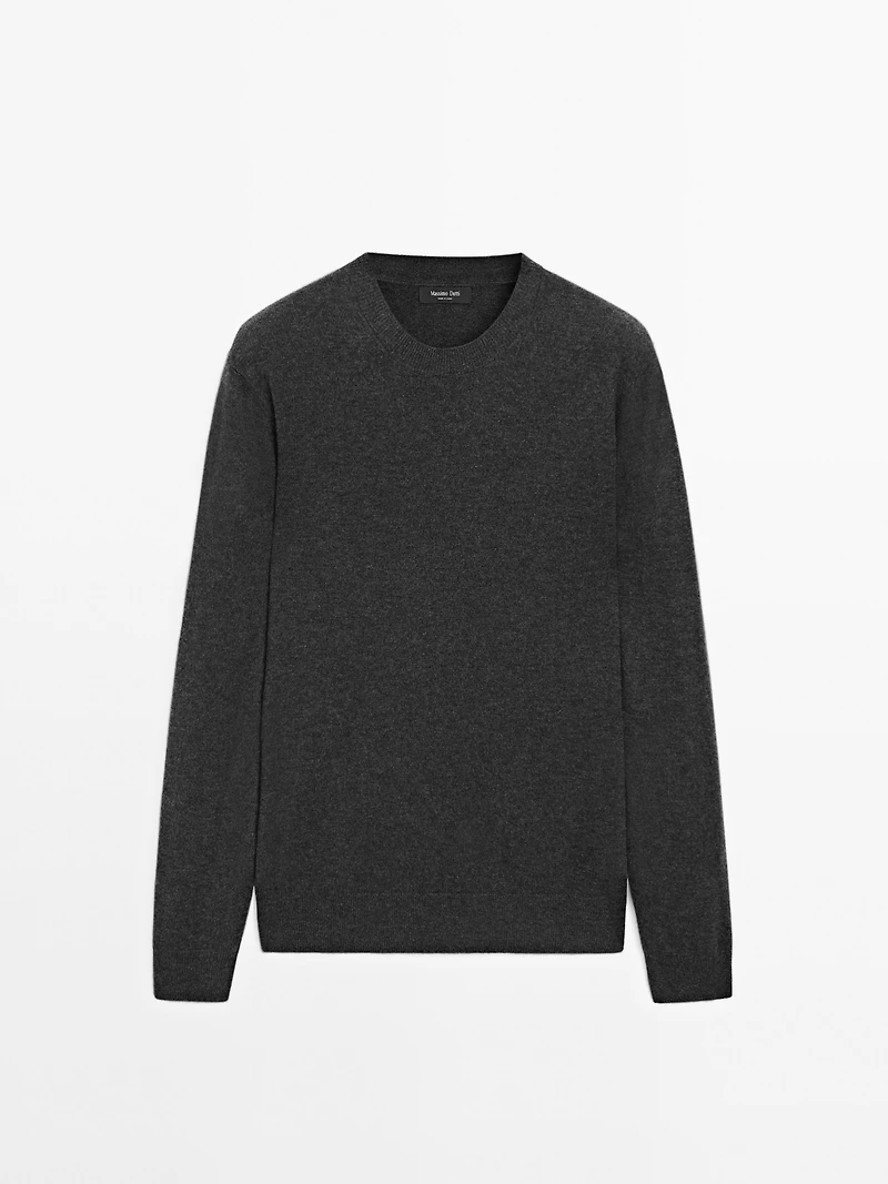 Wool blend crew neck sweater