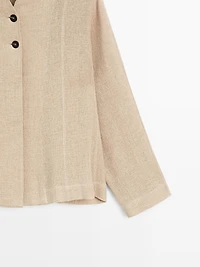 Wool blend overshirt with visible buttons