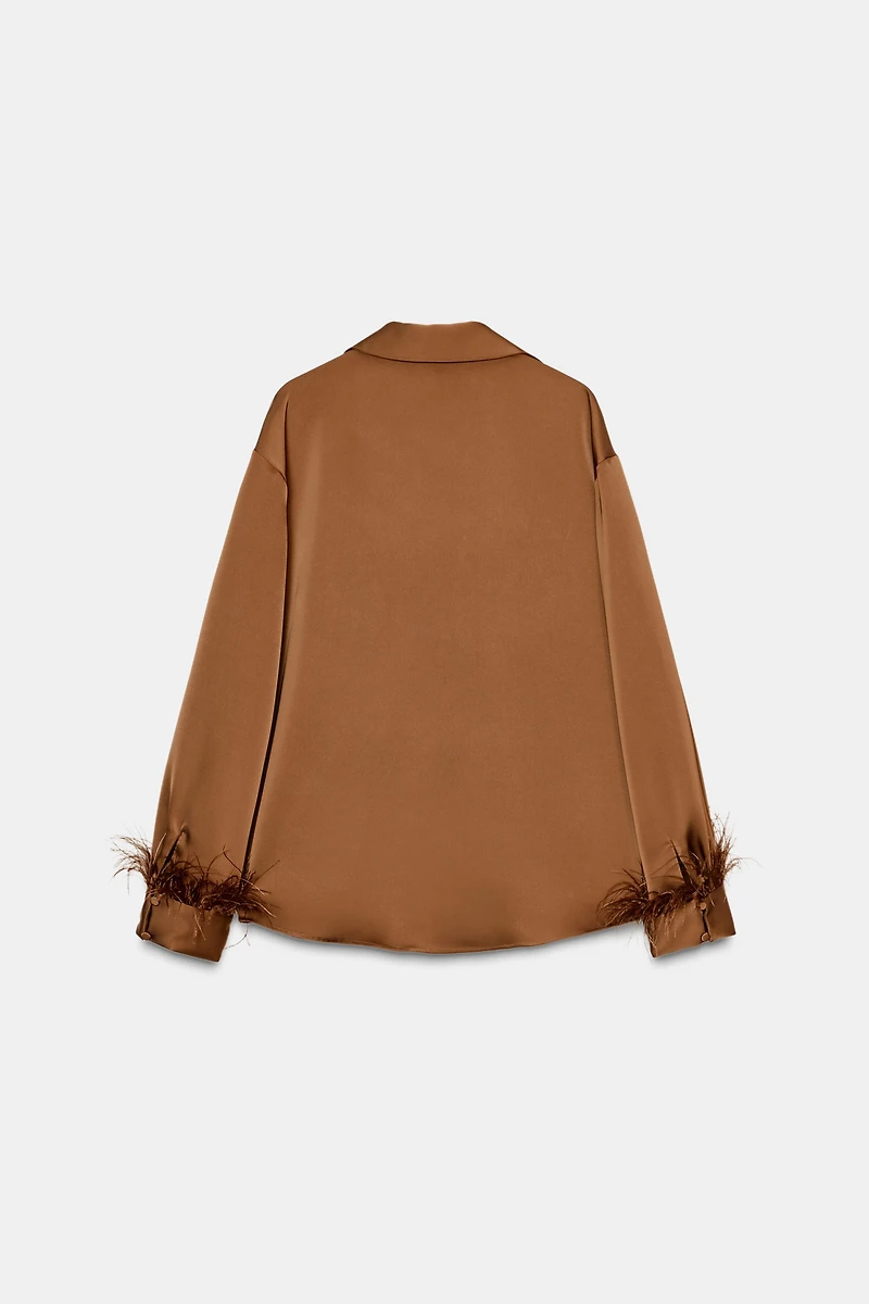 BLOUSE SATINÉE PLUMES